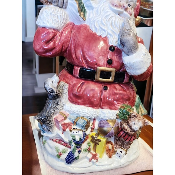 Fitz and Floyd TOYLAND SANTA COOKIE JAR 2070/106 Vintage Retired 12" Omnibus - Picture 8 of 16